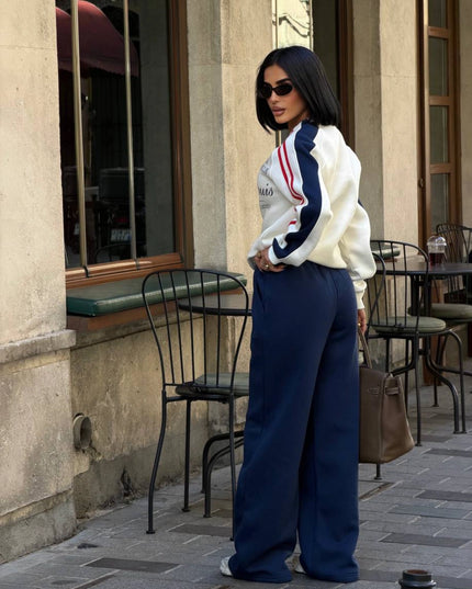Julia White/Navy Tracksuit
