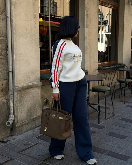 Julia White/Navy Tracksuit