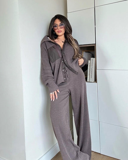 Sama Premium Knit Set - Brown