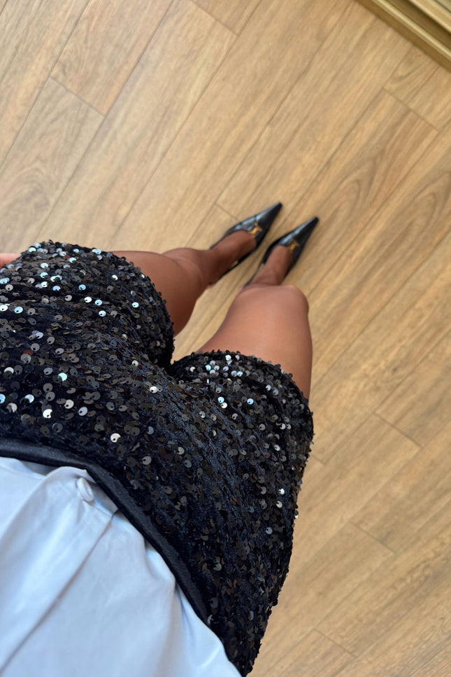 Cesika Sequin Embellished Shorts