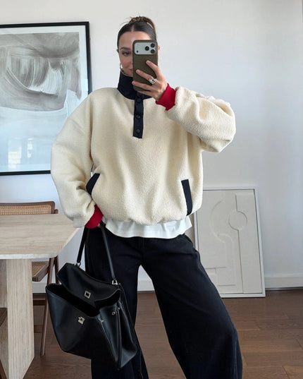 Teddy Printed Plush Sweatshirt