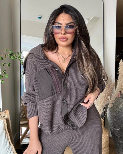 Sama Premium Knit Set - Brown