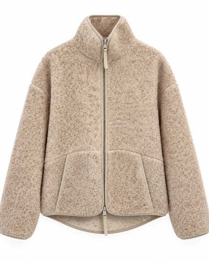Beige Double-Zip Polar Sweat