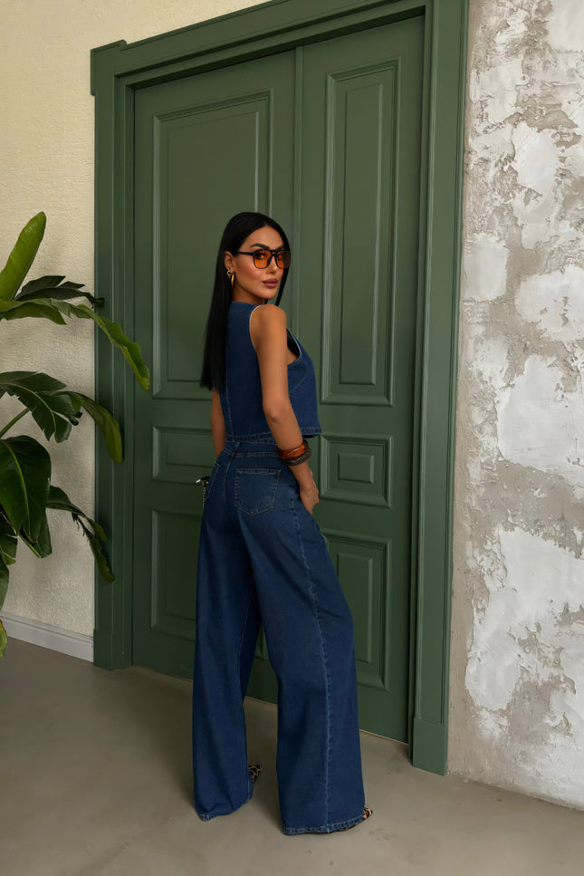 Denim Sisi Set Vest With Pants