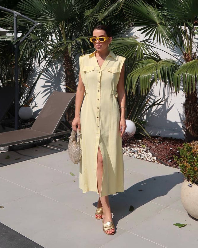 Sofia Dress With Button