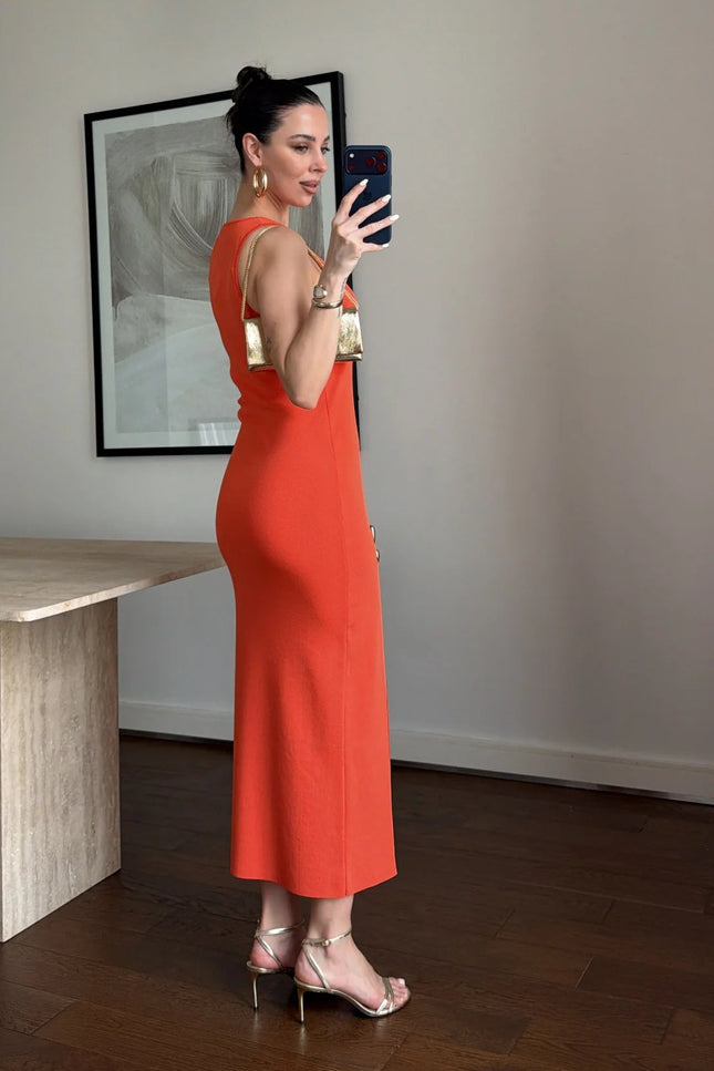 Ivy Dress With High Slit Detail