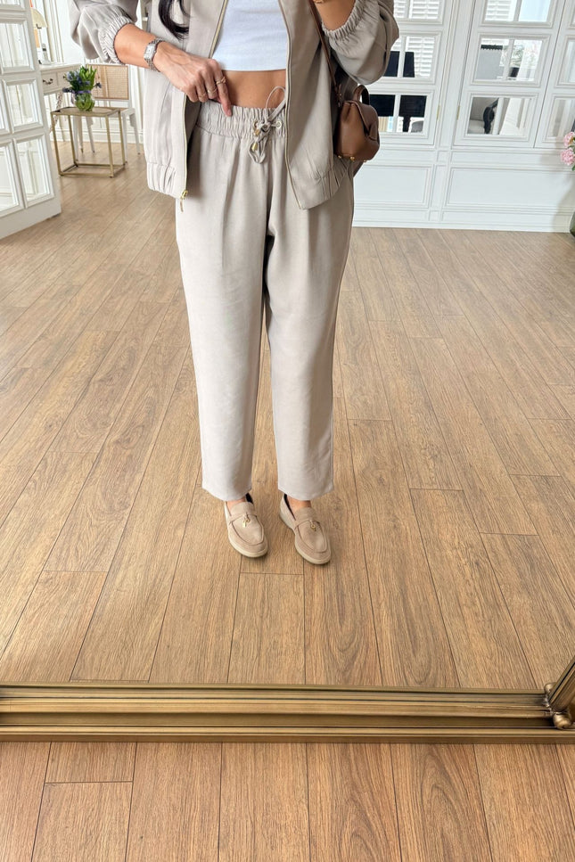 Belarus Zip-Up Sweatshirt and Tencel Pants Set