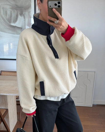 Teddy Printed Plush Sweatshirt