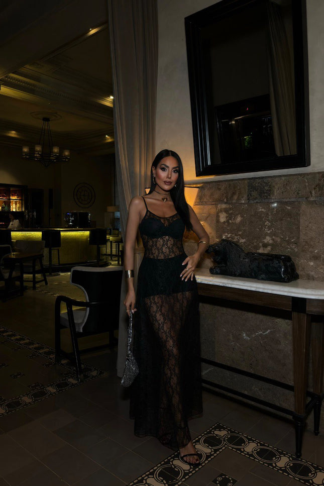 Zr Design Full Lace Midi Dress