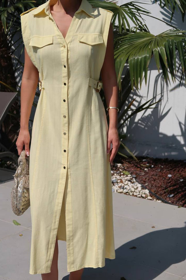 Sofia Dress With Button