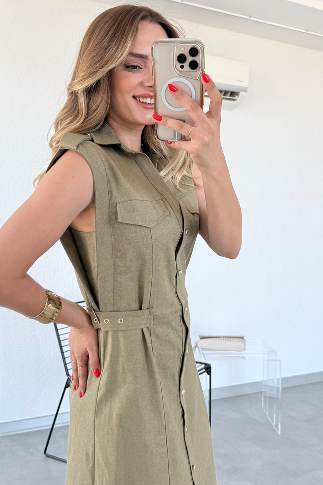Sofia Dress With Button