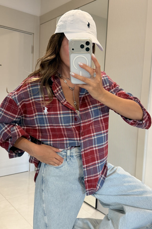 Royal Burgundy Plaid Shirt