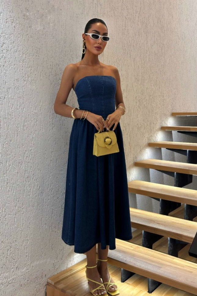 Vanessa Strapless Denim Dress