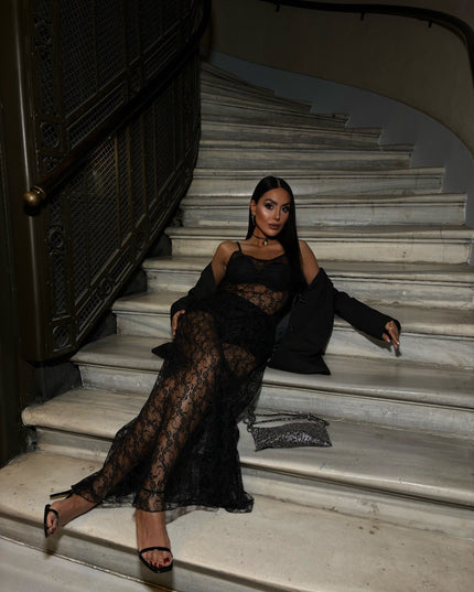 Zr Design Full Lace Midi Dress