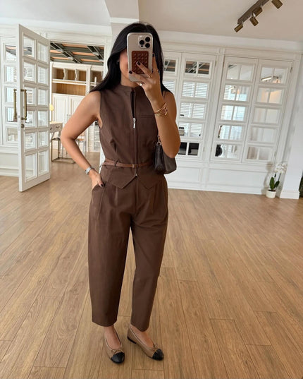 Victoria Set Pants With Vest And Belt
