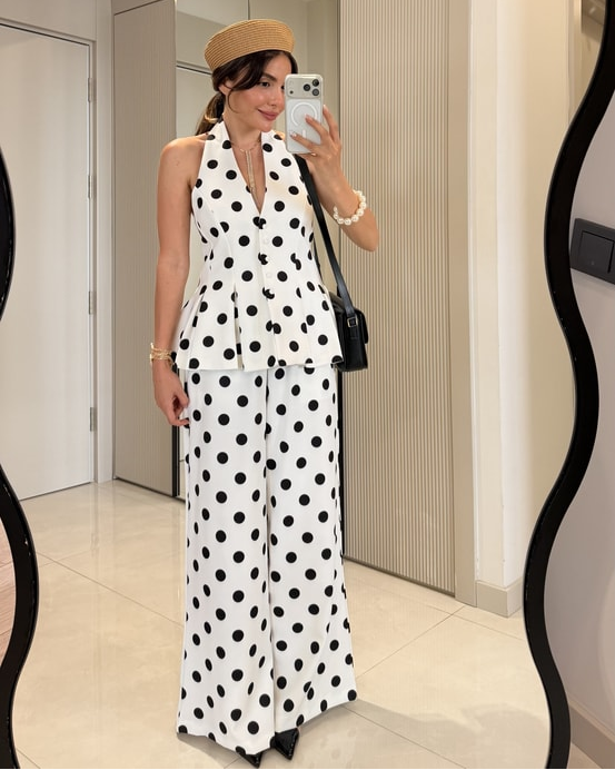 Rodney Polka Dot Blouse and Pants Set