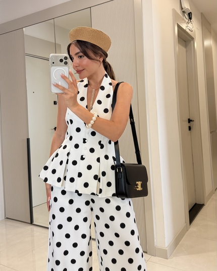 Rodney Polka Dot Blouse and Pants Set
