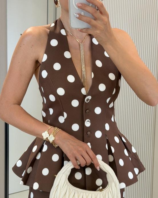 Rodney Polka Dot Blouse and Pants Set
