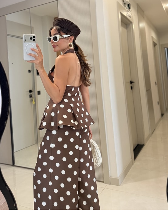 Rodney Polka Dot Blouse and Pants Set