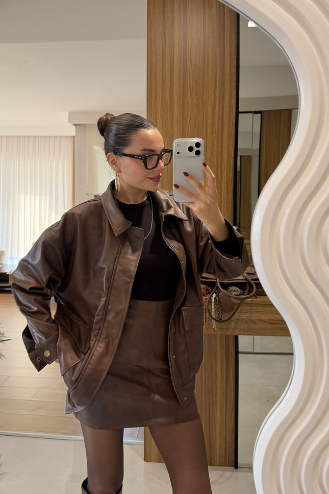 Secret Coffee Wash Genuine Leather Jacket for Women - Stylish & Durable