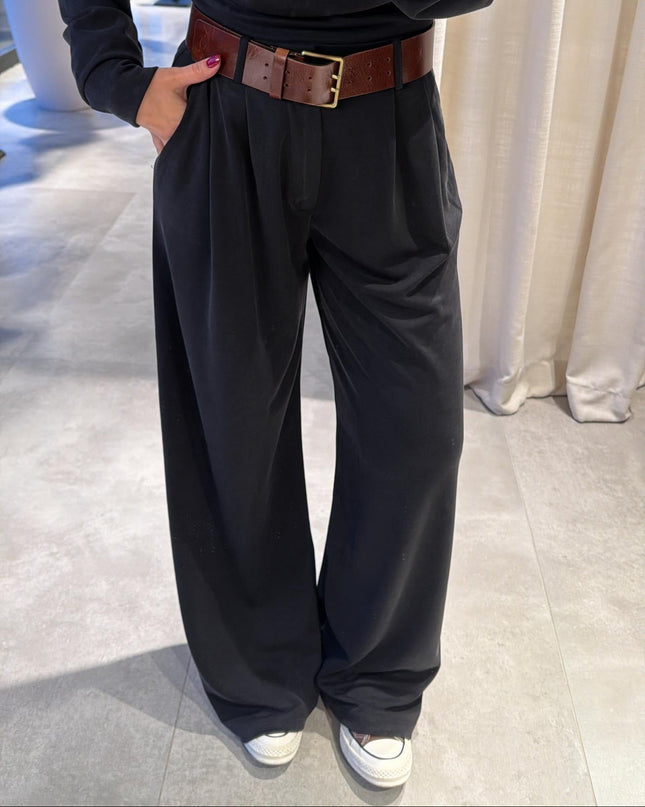 Polo Collar Palazzo Pants Set