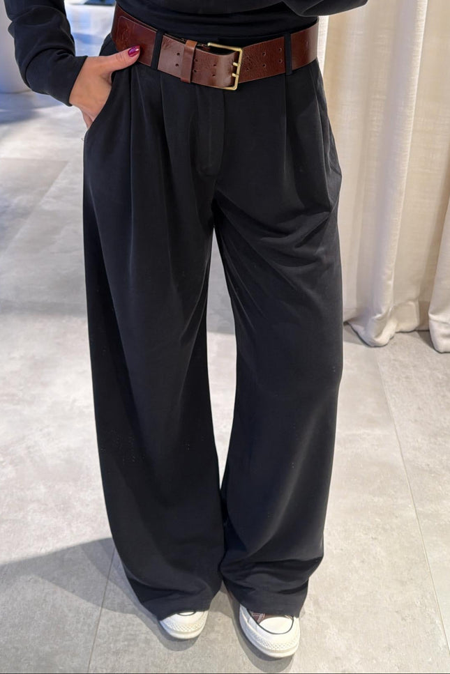 Polo Collar Palazzo Pants Set