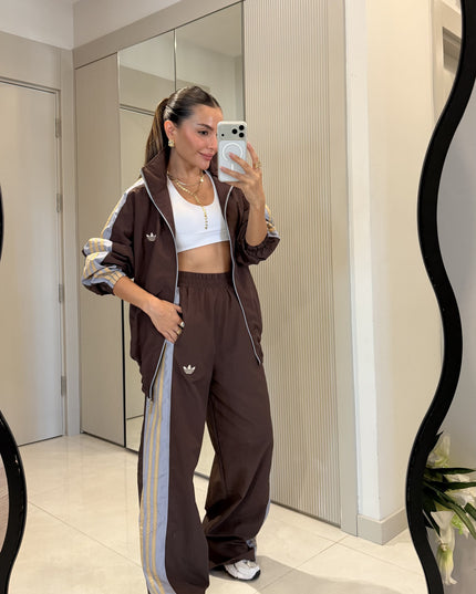 Texliner Brown Stripe-Detail Parachute Set
