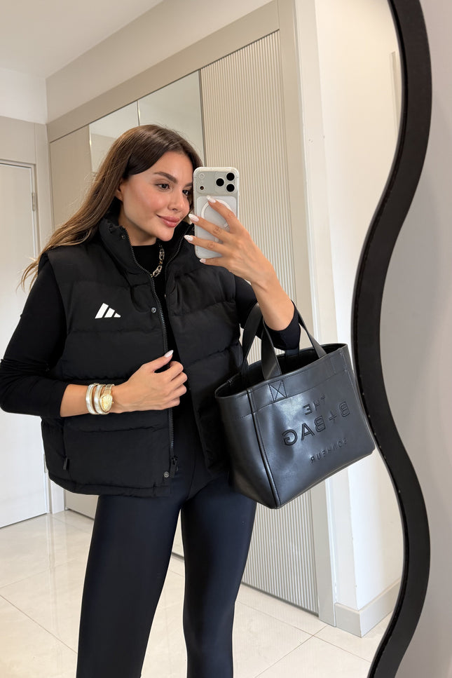 Velior Black Puffer Vest