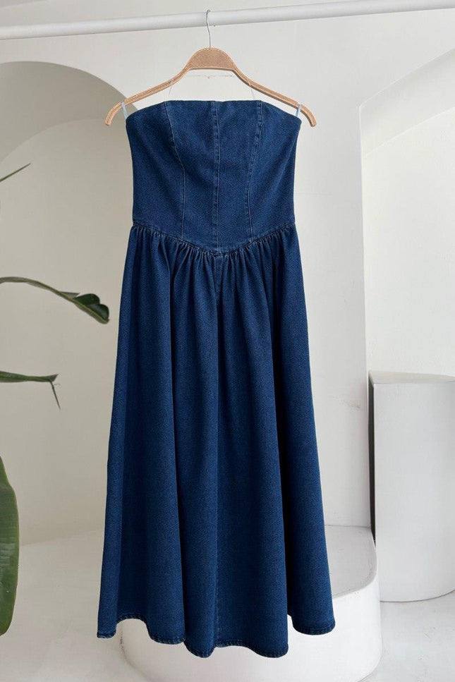 Vanessa Strapless Denim Dress